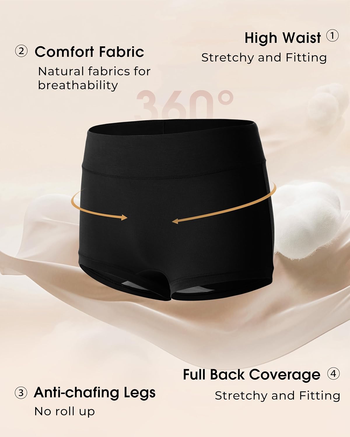 BAMBOO COOL Womens Bamboo Boxer Briefs Underwear Soft Stretch Boy Shorts Panties for Women - Image 4