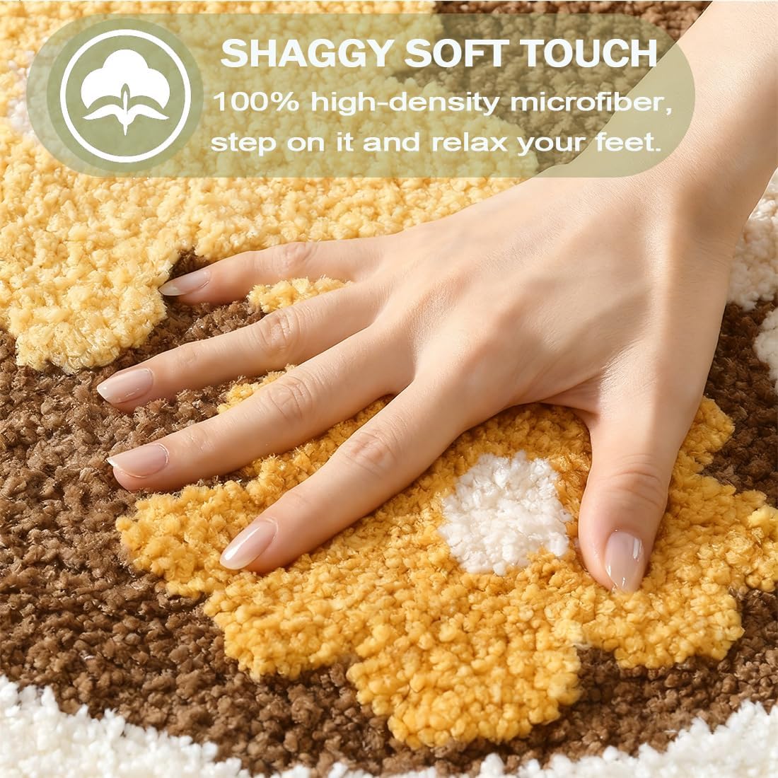 PTAEXCEL Cute Bath Mat, 32" x 20" Extra Soft Flower Bathroom Rugs, High Absorbent Flower Area Rug, Non Slip Machine Washable Bathroom Mat for Indoor Bathtub Bedroom Floor