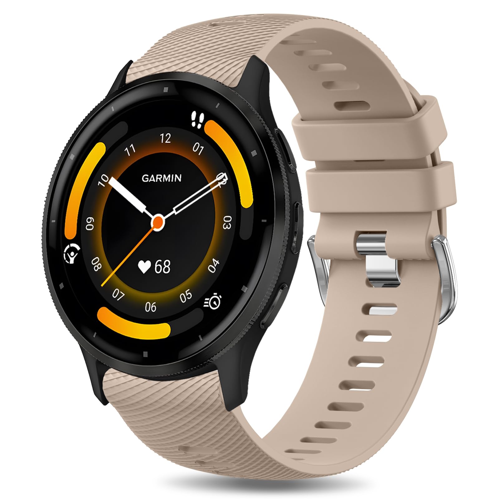 for Garmin Forerunner 255 Strap, 265 Strap, Venu 2/Venu 3/Vivoactive 4 45mm, 22mm Width Adjustable Soft Silicone Quick Release Band for 255/265 Music,Legacy Hero (Milk Tea)