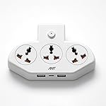 Ant Stinger 321 Multi Socket Power Strip | Extension Board| Surge Protector |3 AC Sockets + 2 USB (2.1A) + 1 Fast Type-C | 2500W / 10A |One Key Switch|Overload & Child Safety Protection – White