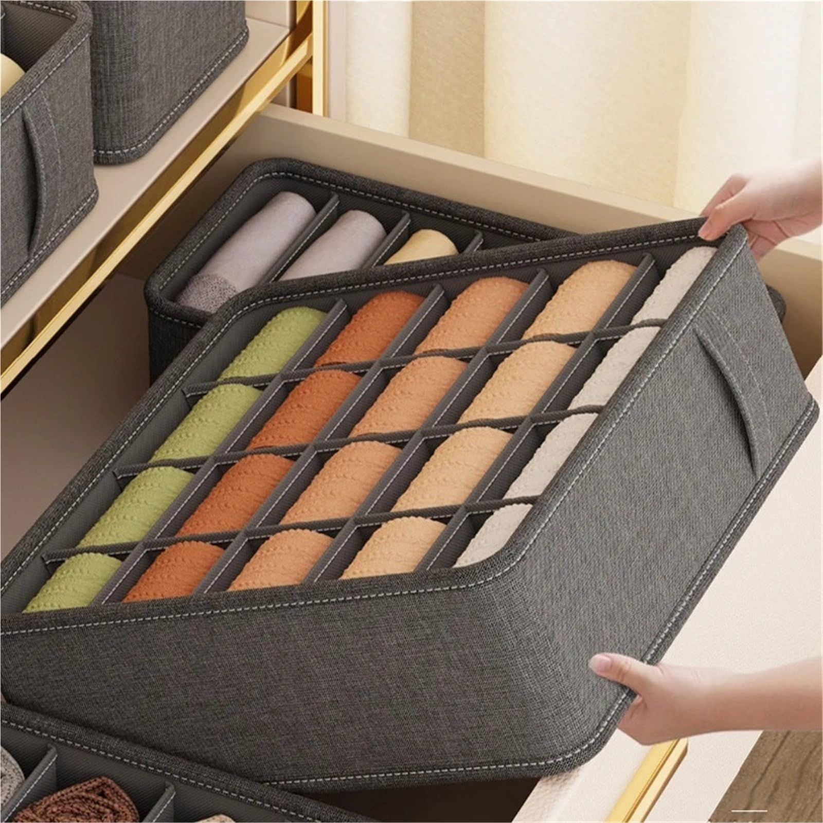 Scatole Organizer Per Vestiti Da Cassetto Scatola portaoggetti for biancheria intima in tessuto