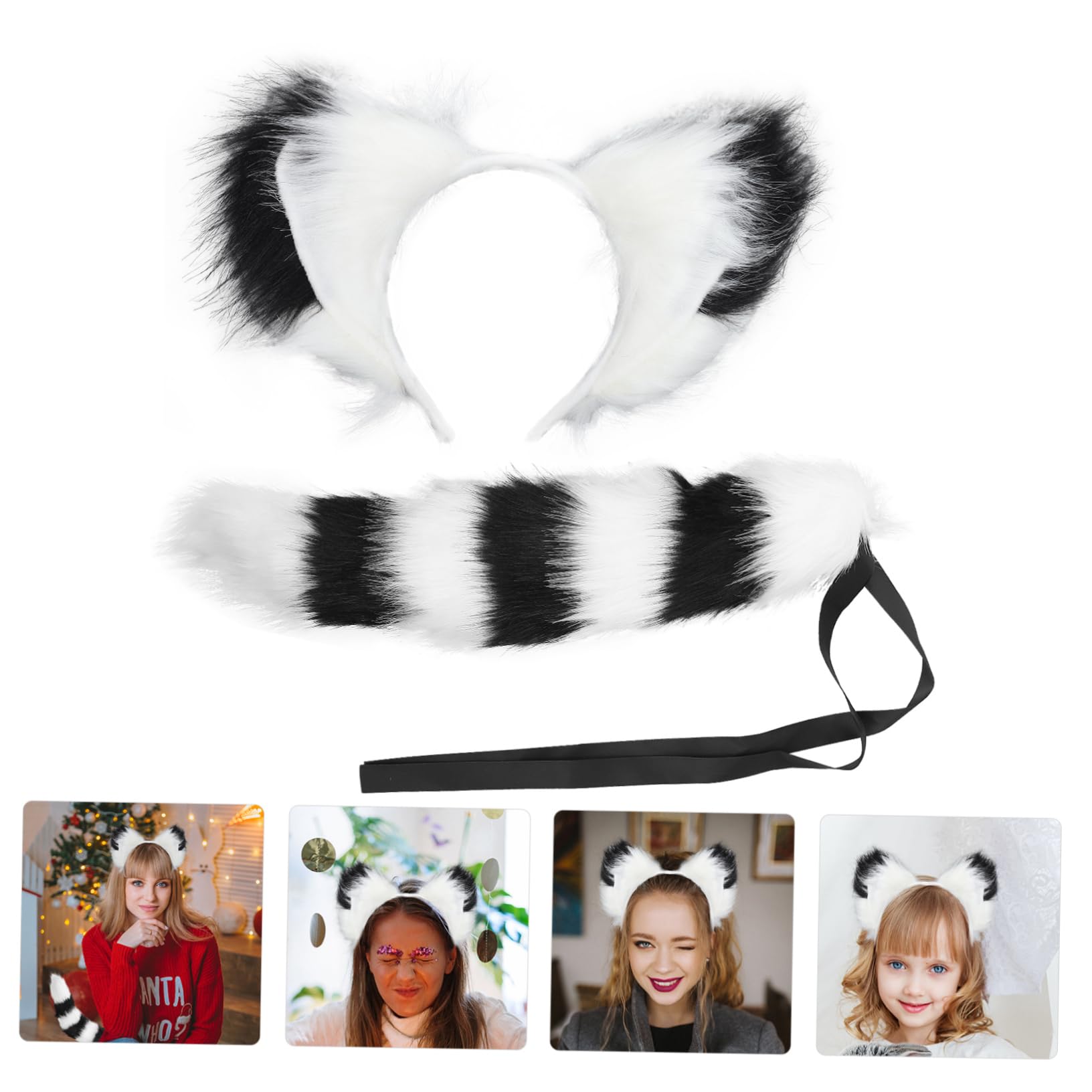 VALICLUD conjunto de diadema con orejas de diadema turbante accesorio de decoración de de disfraz animal disfraz de animal cosplay pelo decoración tela