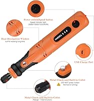 Vista 4 de HARDELL Herramienta rotativa inalámbrica de 3.7 V, kit de herramientas rotativas recargables con 3 velocidades, mini herramienta giratoria con 94