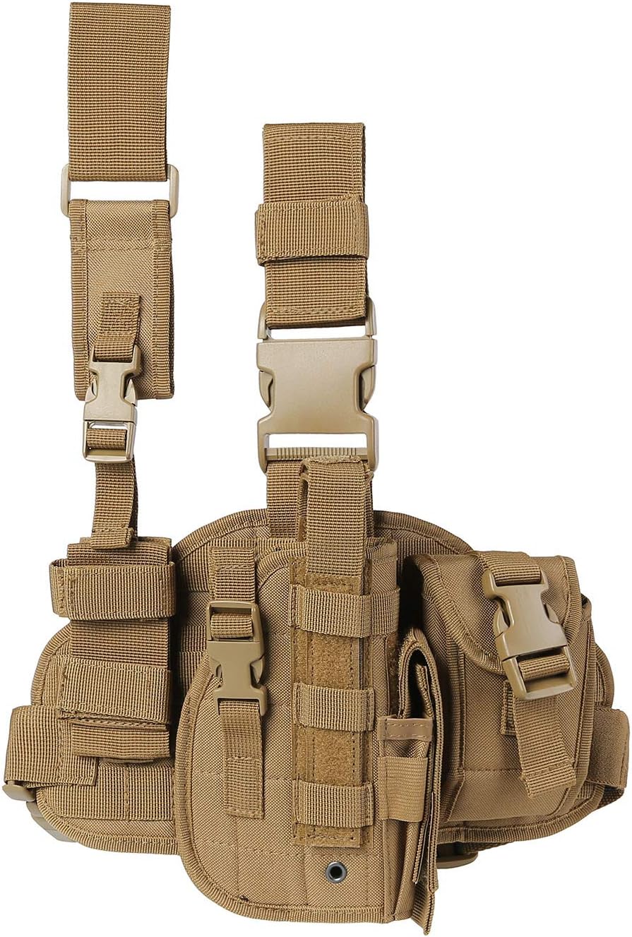 Paladins Drop Leg Holster with Magazine Pouch,Right/Left Handed Tactical Thigh Pistol Gun Holster Leg Harness,Glock 19 Holster