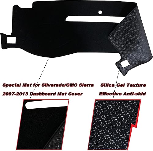 Miniatura 2 de Funda de tapete para salpicadero de ajuste personalizado para Chevy Chevrolet SilveradoGMC Sierra Truck 2007-2013, compatible con accesorios Chevy