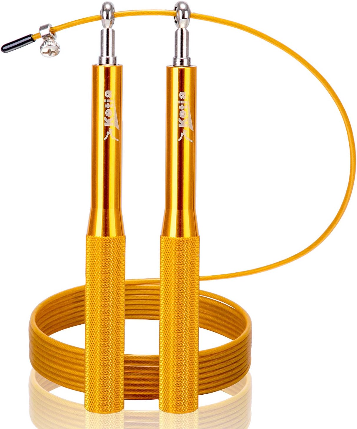KETIA Speed Jump Rope, Rope Skipping for Lower-Limb Traning and Strengthen Cardiopulmonary Function,Wear-Resistant Sleeve and Free Accessories, Premium Quality 100% Life Time Guarantee