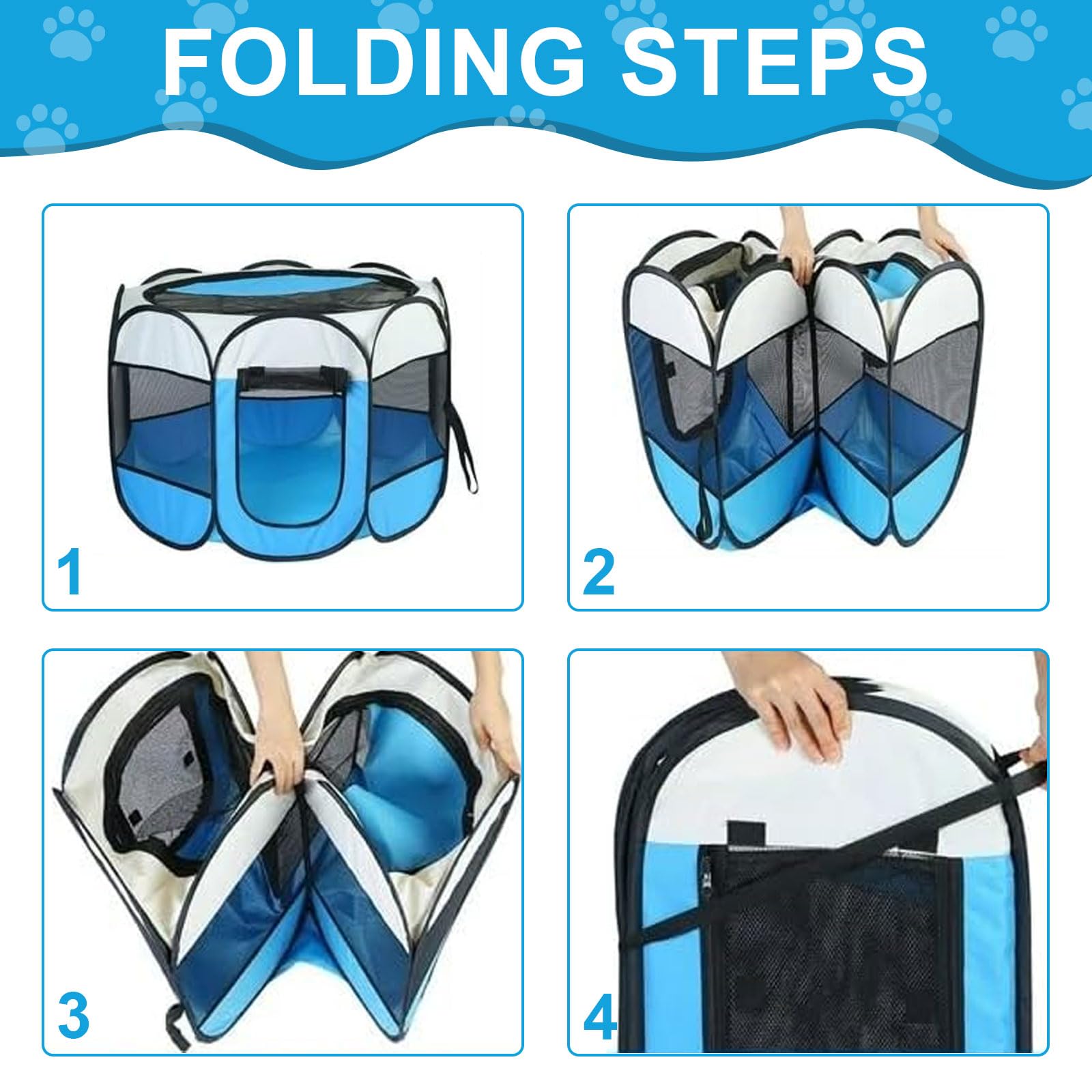Caño para cachorros plegable para perros y gatos, parque portátil para cachorros, caja plegable para gatos, resistente al agua, tela Oxford, parque para perros, jaula para gatos, perros, conejos