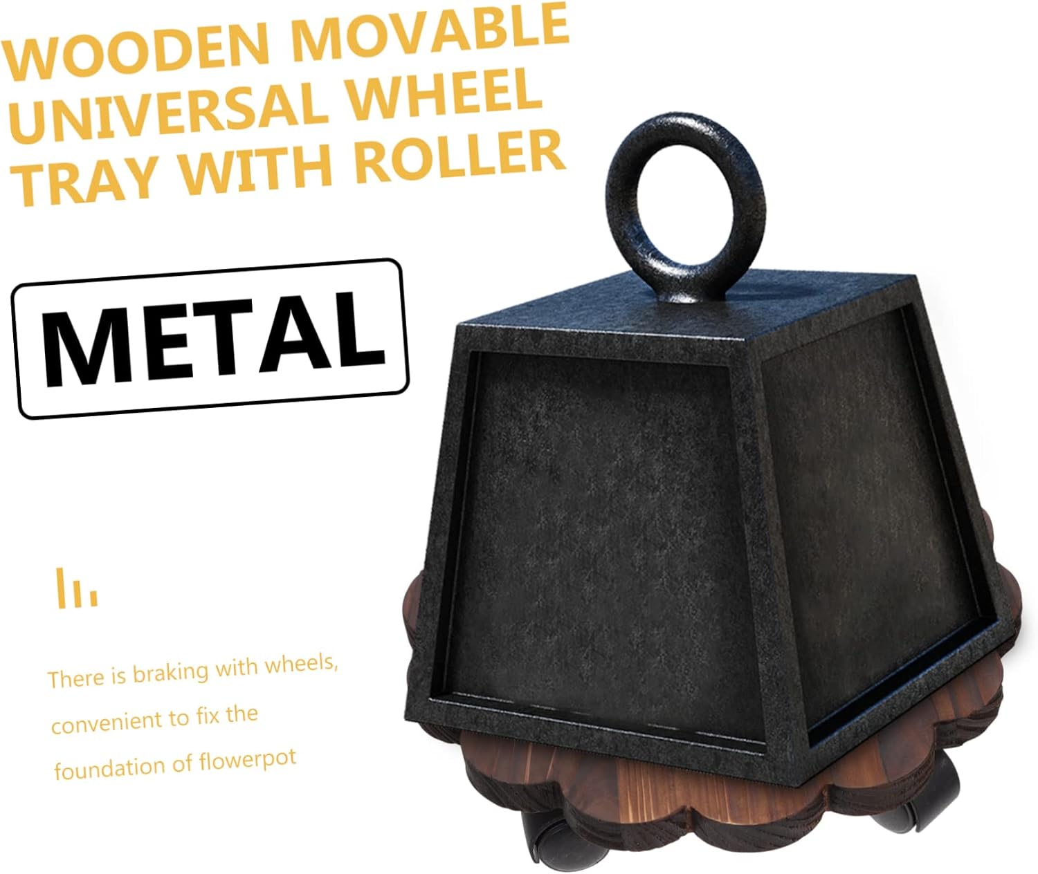 Milisten Planter Wheels Movable Flowerpot Tray Flowerpot Removable Holder Indoor Outdoor Plant Stand