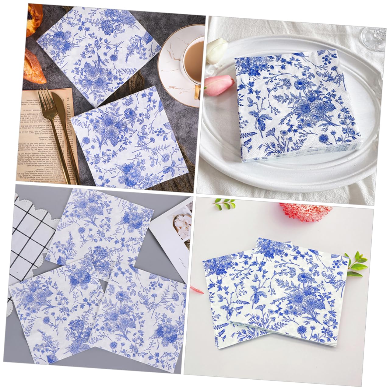 CALLARON 3 Series Servilleta Azul Y white Servilletas De Flores Antiguas Linda Servilletas Blue Papel 100 Piezas*3