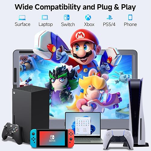 Miniatura 6 de Maxfree Extensor de pantalla triple F2 para laptop, extensor de monitor de laptop de 14 pulgadas con soporte de rotación de 360, Plug & Play USB-C,