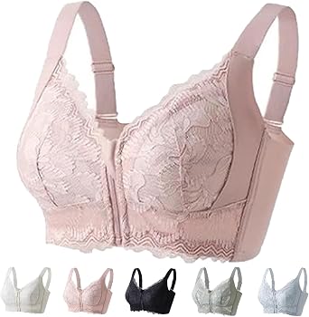 Ziplacy - Ultra Soft Front Zip Wireless Lifting Bra, Womens Zip Front Sports Bra Wireless Post Surgery Bra Active Yoga Bras