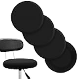 Tatuo Round Bar Stool Seat Covers Washable Stool Cushion Slipcover Elastic Bar Chair Covers for 14-17 Inch Chair (Black,4 Pieces)