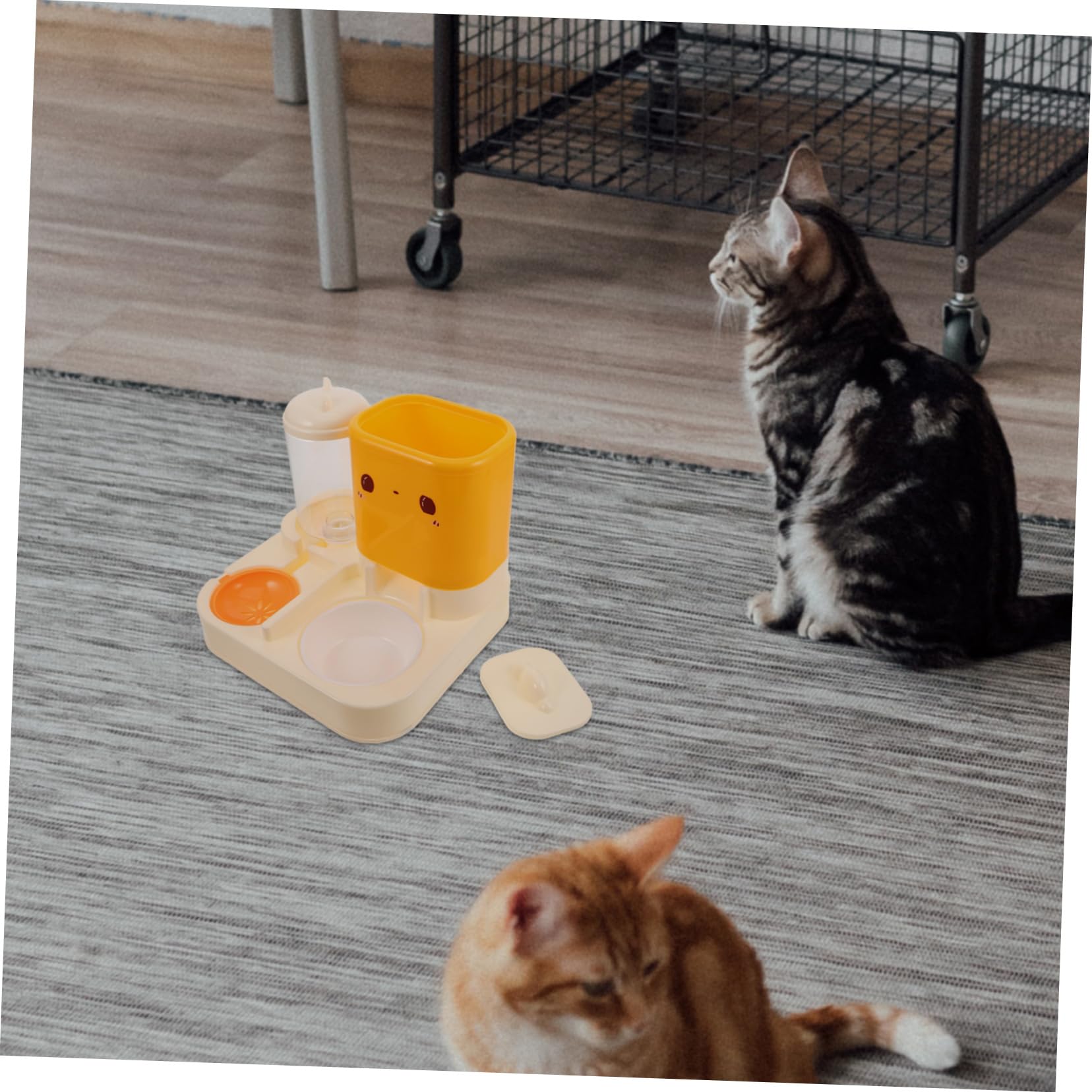 VICASKY Mangeoire et Abreuvoir pour Chat Gamelle Double pour Chaton Distributeur Automatique Eau pour Chat Station Alimentation