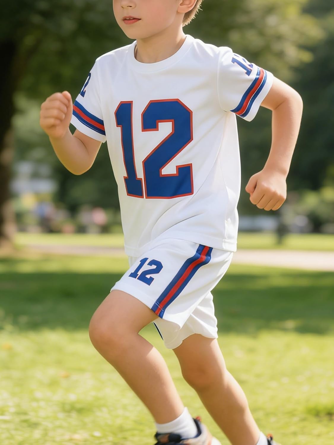 4 Pcs Boys Clothes Athletic Outfits Set Shorts and Performance T-Shirt Crew Neck Summer Kids Outfit Size 4-12Y
