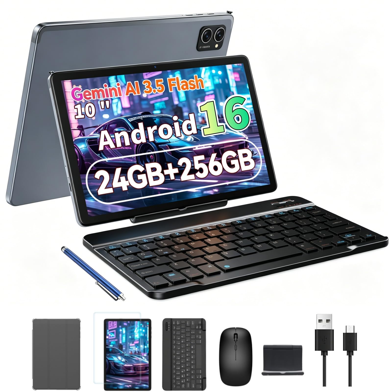 TABWEE T20 Pro Android 16 Tablet with Keyboard and Stylus, 24GB+