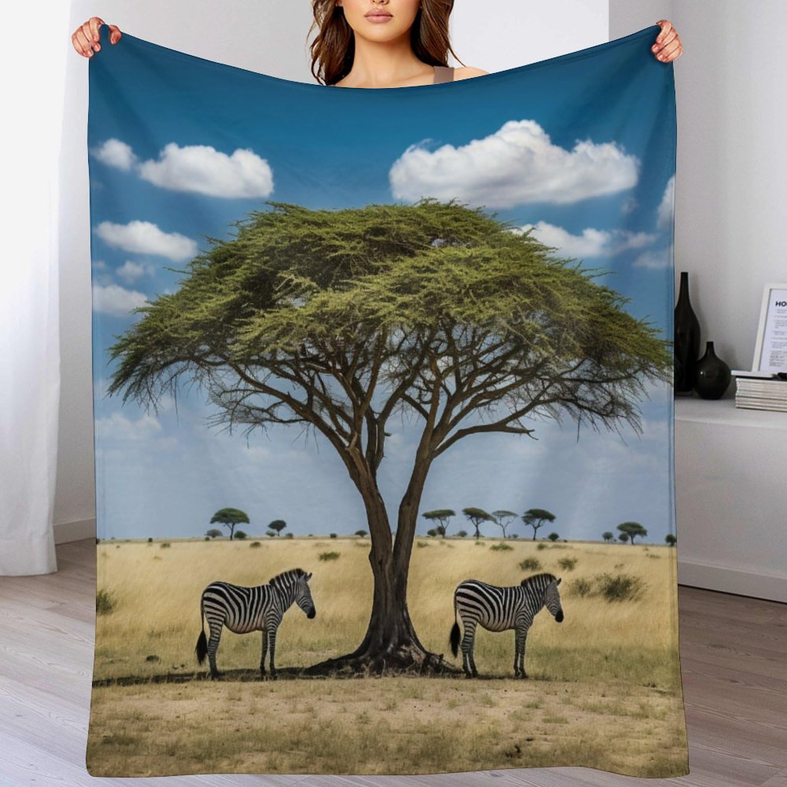 Couverture canapé zèbre en polaire douce pour réchauffer vos soirées cocooning