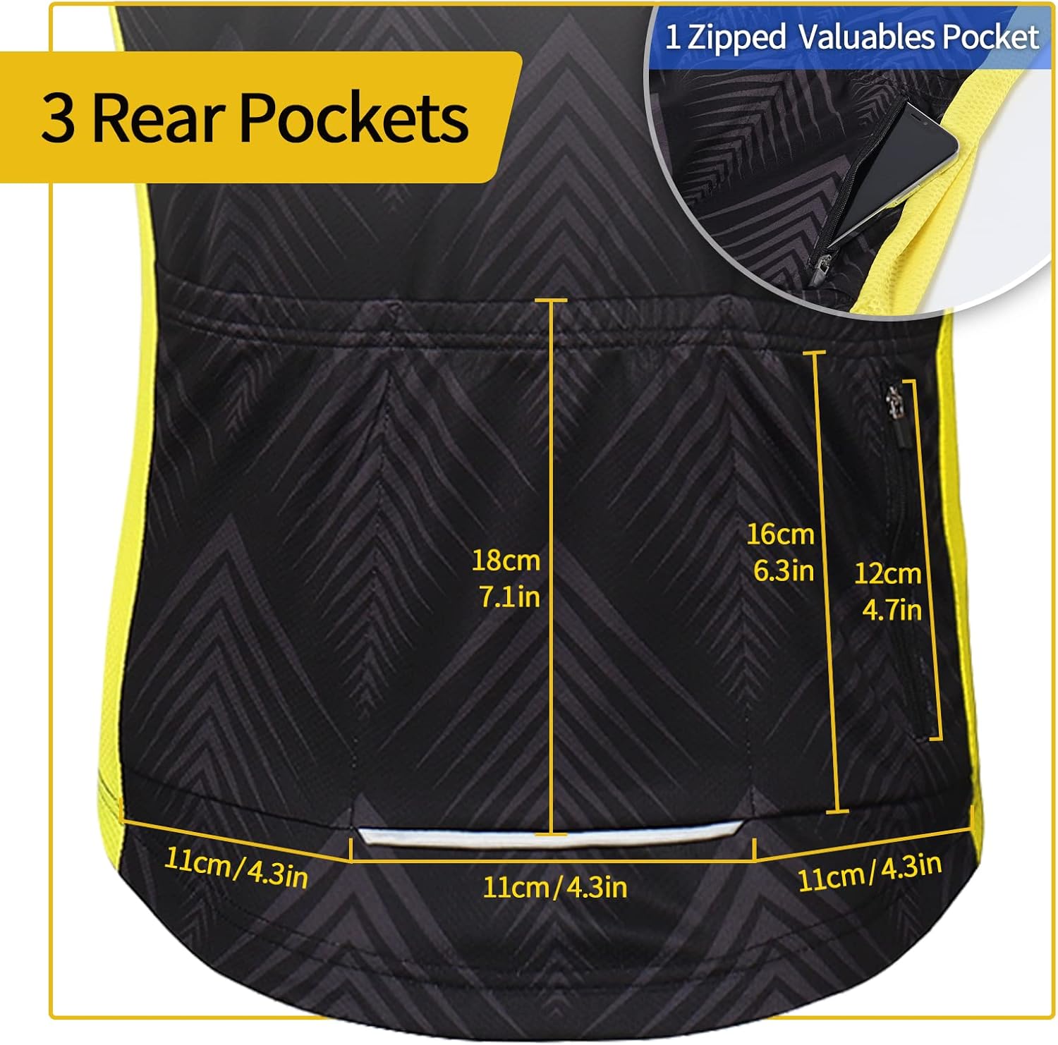 ARSUXEO Men's Cycling Jersey Short Sleeves Mountain Bike Shirt MTB Top Zipper Pockets Reflective - Image 3