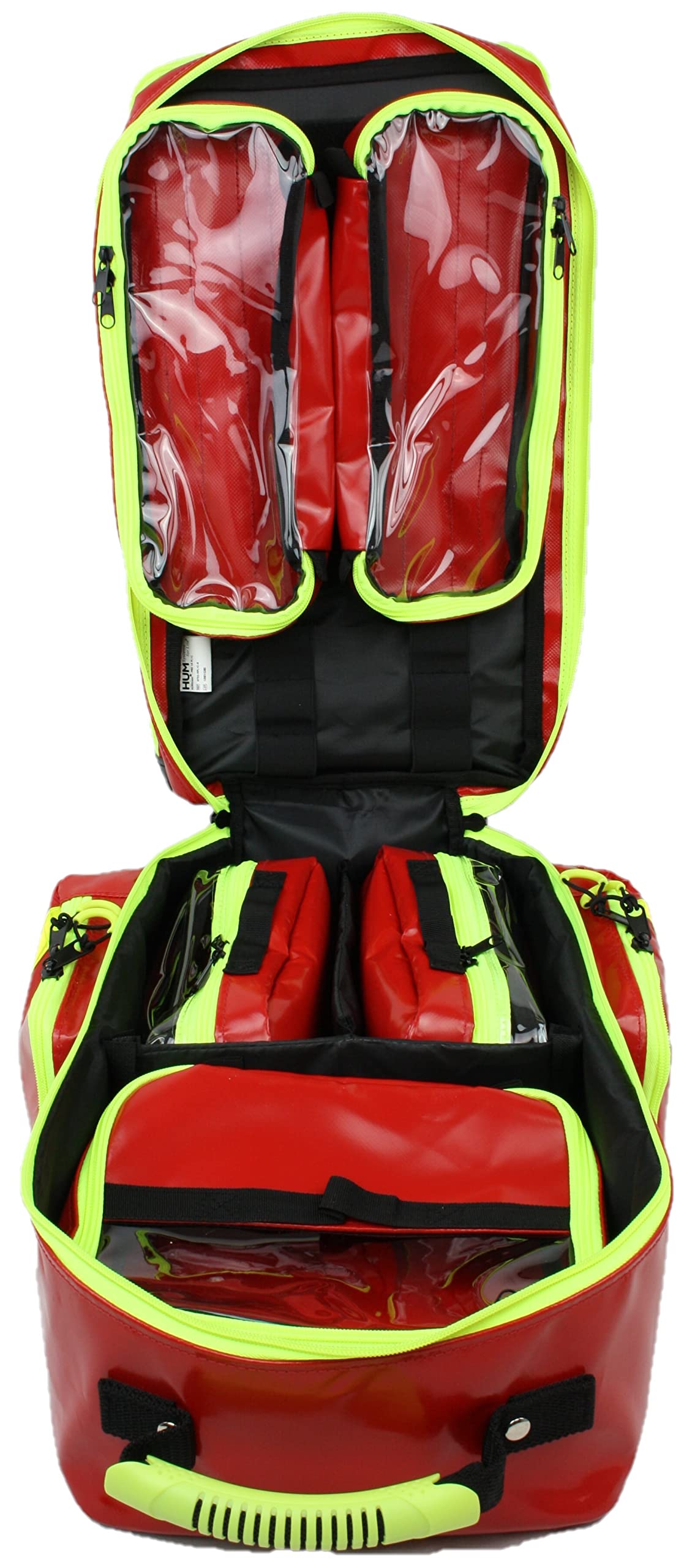 Erste Hilfe Notfallrucksack Sport Freizeit & Event - AEROtex® Plane Rot - Gelbe Reflexstreifen