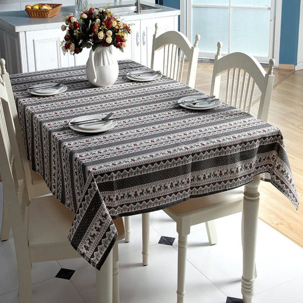Nappe de Noël en coton lin pour de grands banquets chaleureux