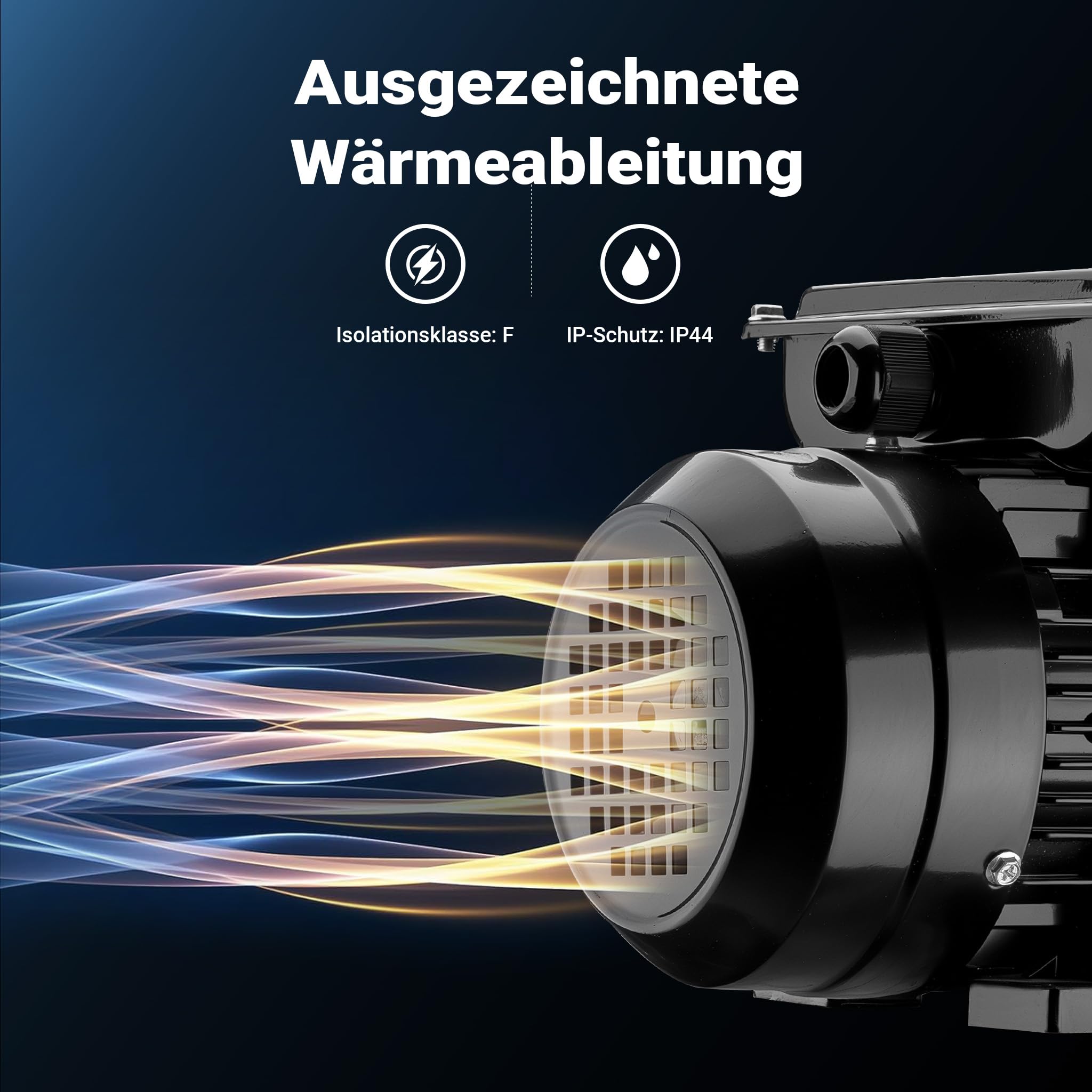 Wiltec Elektromotor 1-phasig, Elektro Motor 4-polig 0,37 kW, Einphasen Wechselstrommotor 1400 U/min, Induktionsmotor Aluminium, kompakter Motor