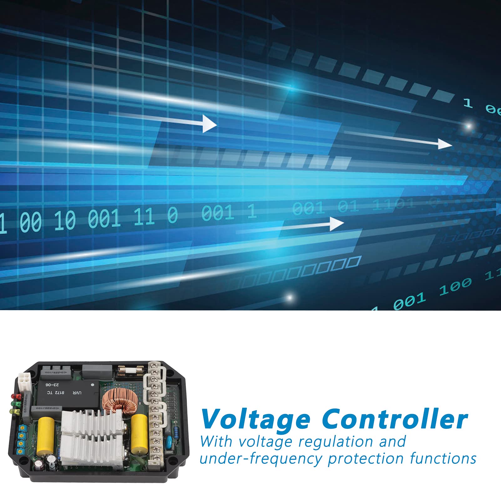 Regolatore di tensione, protezione multipla UVR6 50/60Hz AVR Regolatore di tensione automatico di buona stabilità per generatori brushless