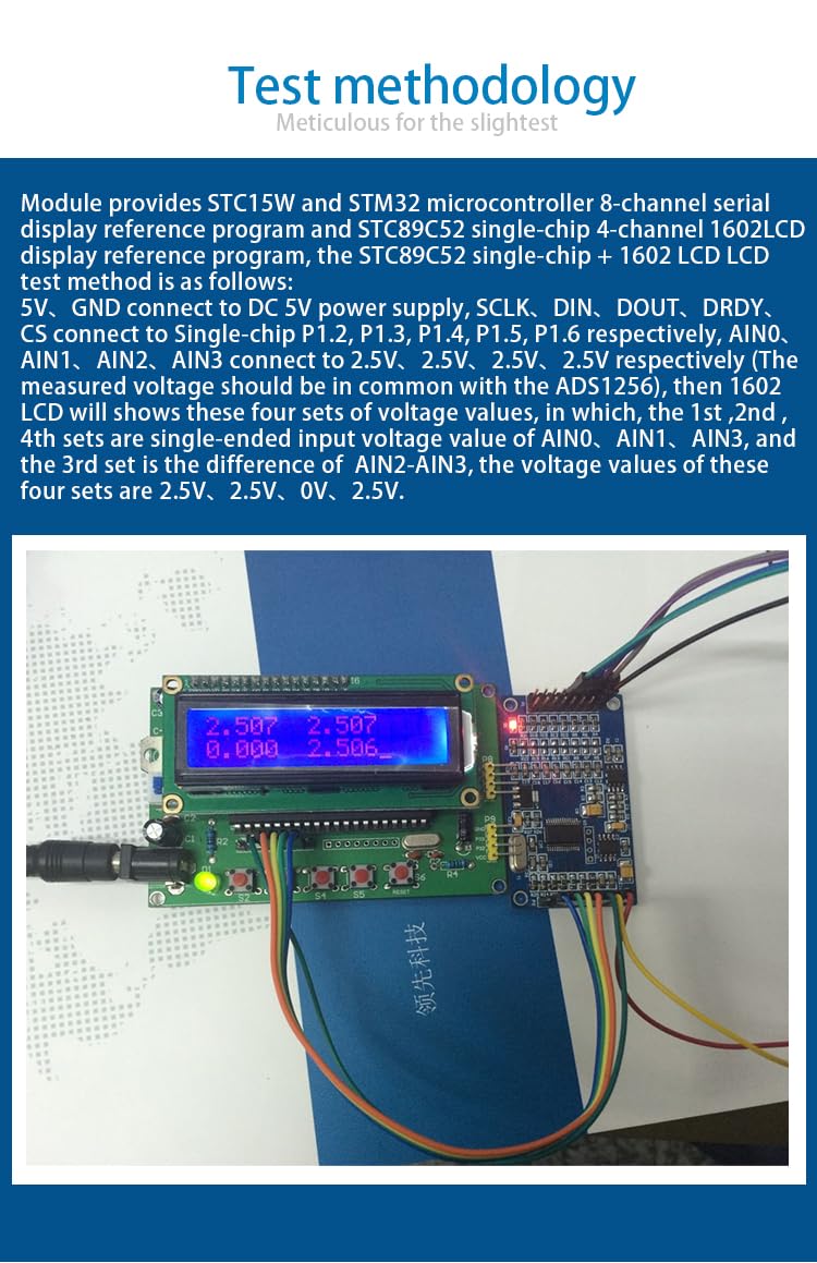 DollaTek Modulo ADC ADS1256 a 24 Bit 8 canali ADC ad Alta precisione per acquisizione Dati acquisizione Dati