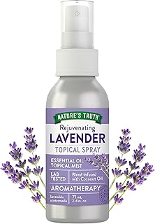 Lavender Essential Oil Spray | 2.4 fl oz | Room Aroma Mist, Topical Use, & Yoga