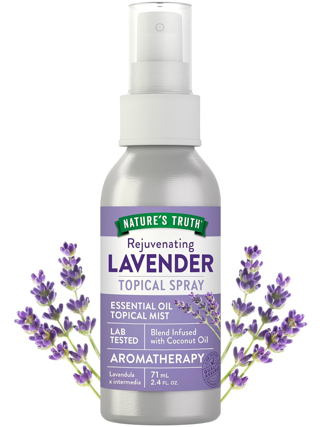 Nature's Truth Lavender Essential Oil Spray 2.4 oz | Calming Aromatherapy Mist for Yoga, Room & Topical Use