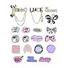 Lot of 19 100 pcs Shoe Charms Random PVC and Crystal Different Fits for Clogs Sandals Decoration
