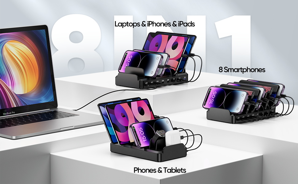 Amazon.com: 300W Charging Station for Multiple Devices, 8 Port