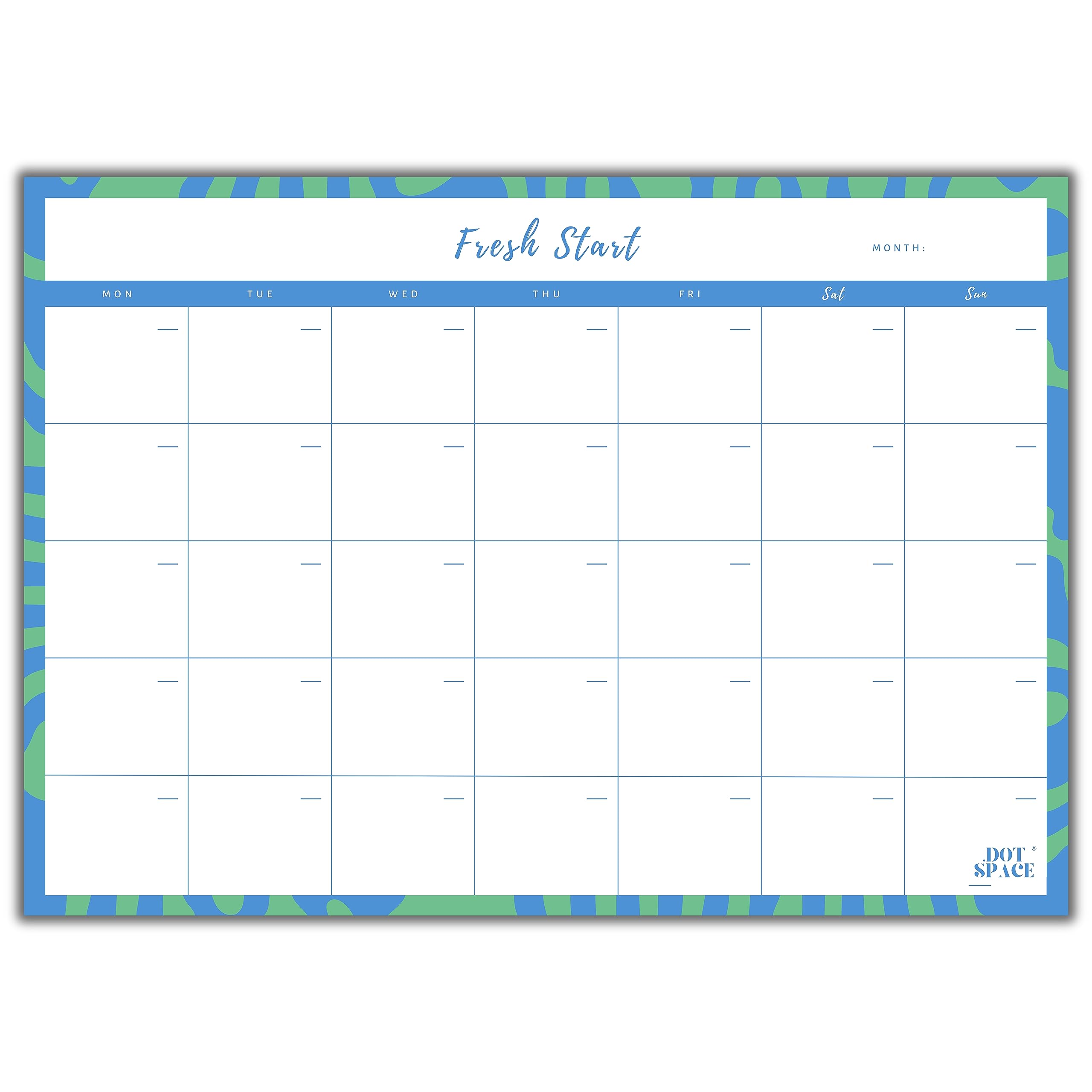 Fresh Start Undated Monthly Planner - Daily Agenda, Organizer and Calendar - Set Deadlines and Reminders - 24 Premium Tear Off Sheets Notepad - Desk Planner and Calendar