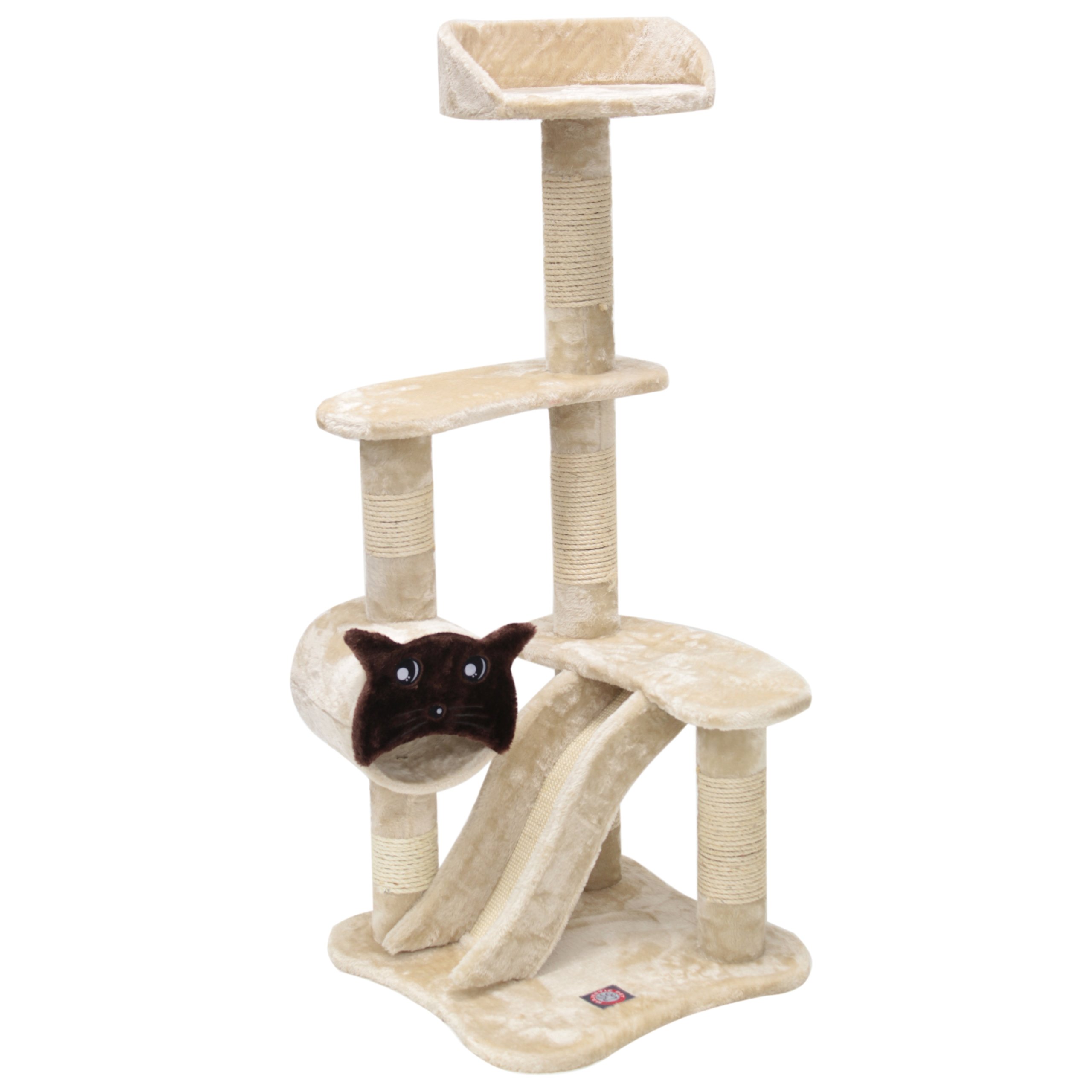 Majestic Pet Products 47.5 inch Beige Casita Cat Furniture Condo House Scratcher Multi Level Pet Activity Tree