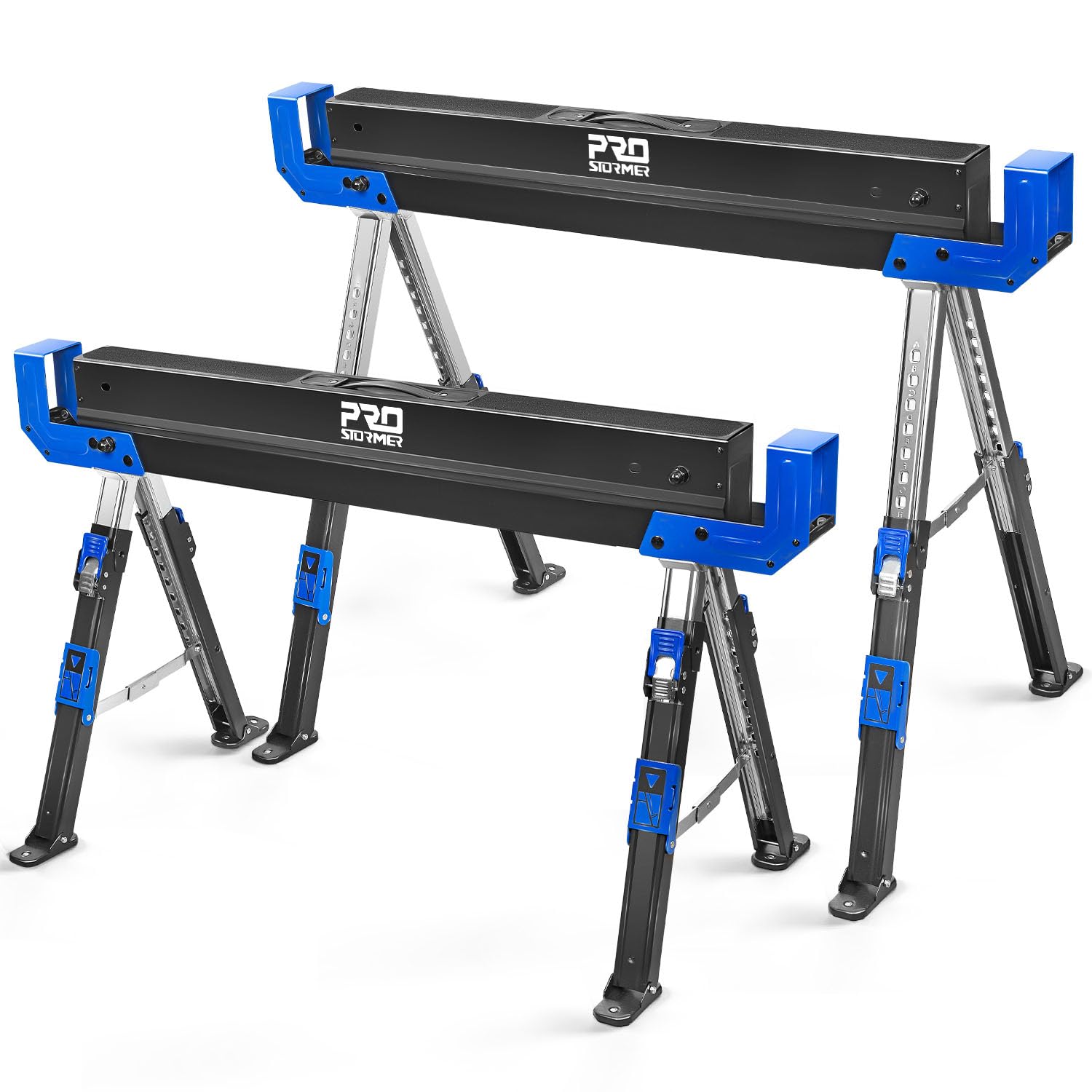 COSTWAY Chevalet de Sciage Pliable en Acier Antirouille 4 Supports de