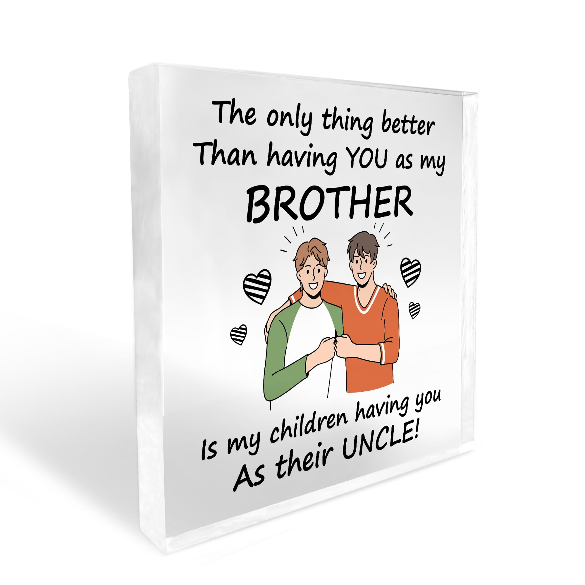 Red Ocean Brother Gifts For Christmas Birthday, Acrylic Freestanding Plaque Keepsake Brother Gifts From Sister, Novelty Uncle Gifts From Niece Nephew