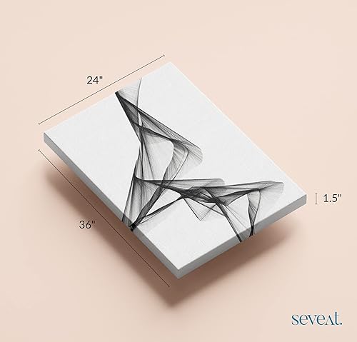 Miniatura 6 de Seveat Lienzo enmarcado para decoración de pared, imágenes impresas con líneas abstractas, arte de pared moderno fácil de colgar para sala de estar,