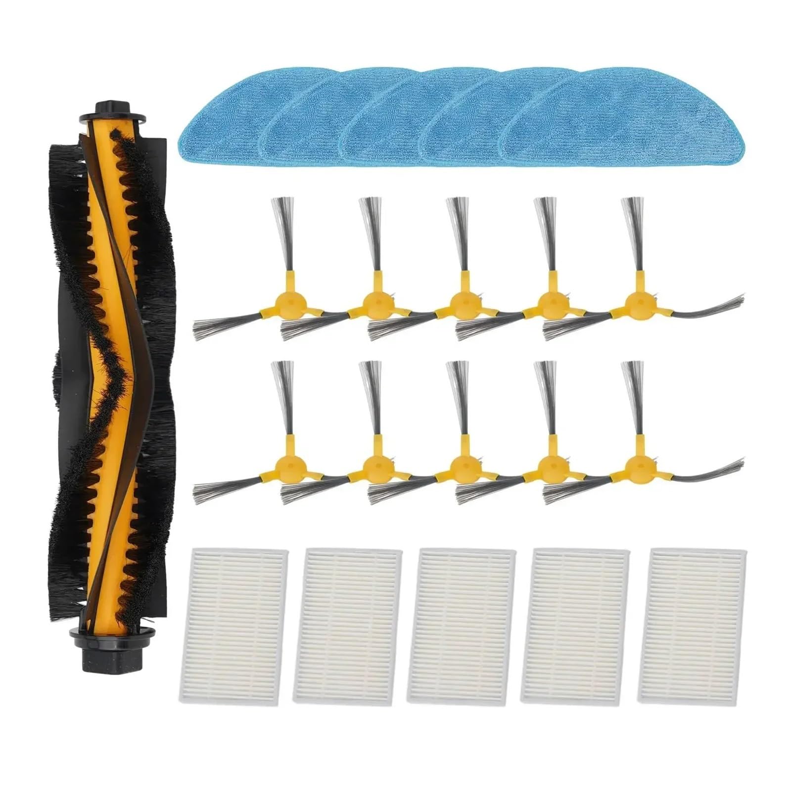 Dirlux Compatible for Aeno ARC Series Robot Cleaner, Main Side Brush Filter and Mop Rags Replacement Kit(B)