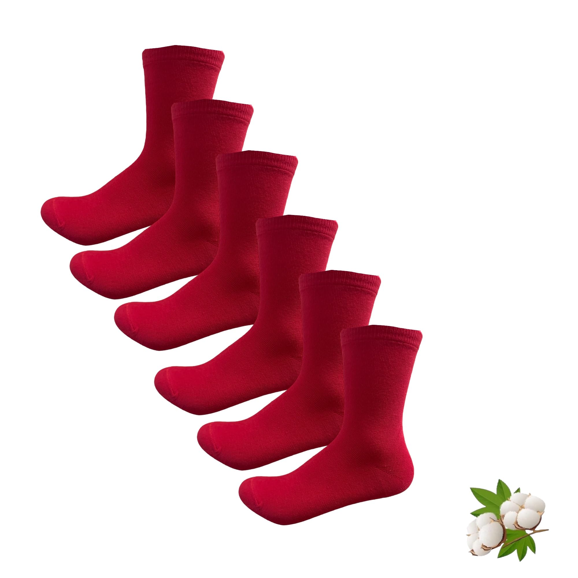 NAGAD 6 Pares calcetines uniforme colegio de algodon para niños- Calcetin deporte SPORT- Calcetines niño escuela- Socks