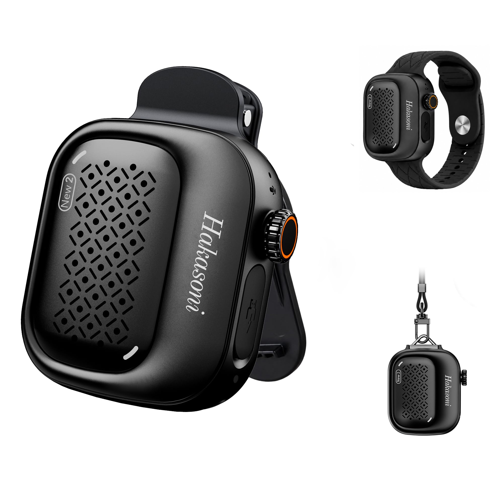 New2 Clip On Speaker, Mini Wearable Sports Speaker, Black