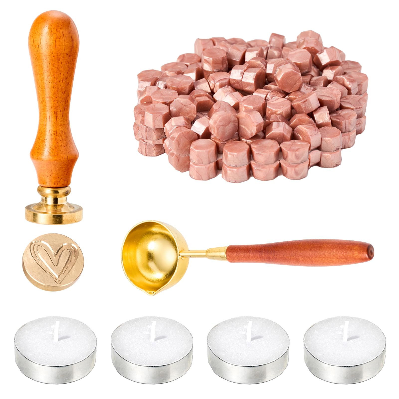 Wax Seal Stamp kit,Wax Stamp Seal kit,Wax Stamp kit,200pcs Sealing Wax Beads,Wax Seal kit,Wax Seal Set,Wax Sealing kit,Wax Seal Beads,Wax Seal Stamps,Wax Beads for Stamp Seals,Heart Stamp