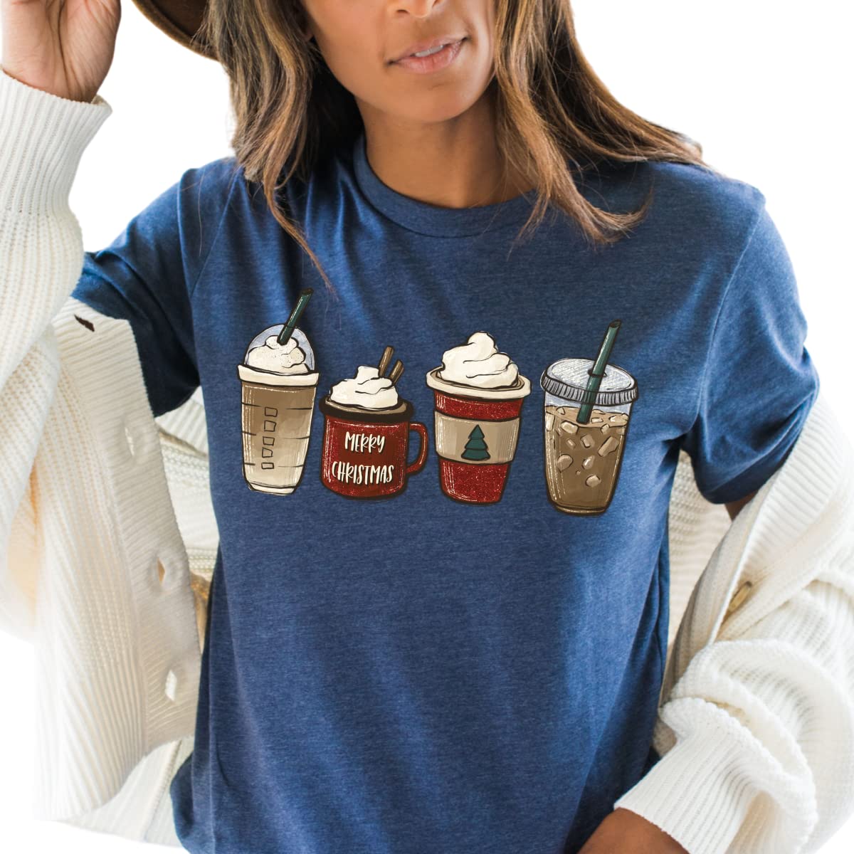 Christmas Shirt for Women Christmas Lattes, Bella Canvas