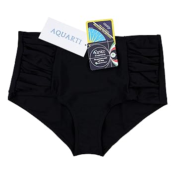 Slip Costume Donna Vita Alta Con Arricciature - In Poliammide Ed Elastan, Resistente A Cloro E Sole, Foderato - Foto 3