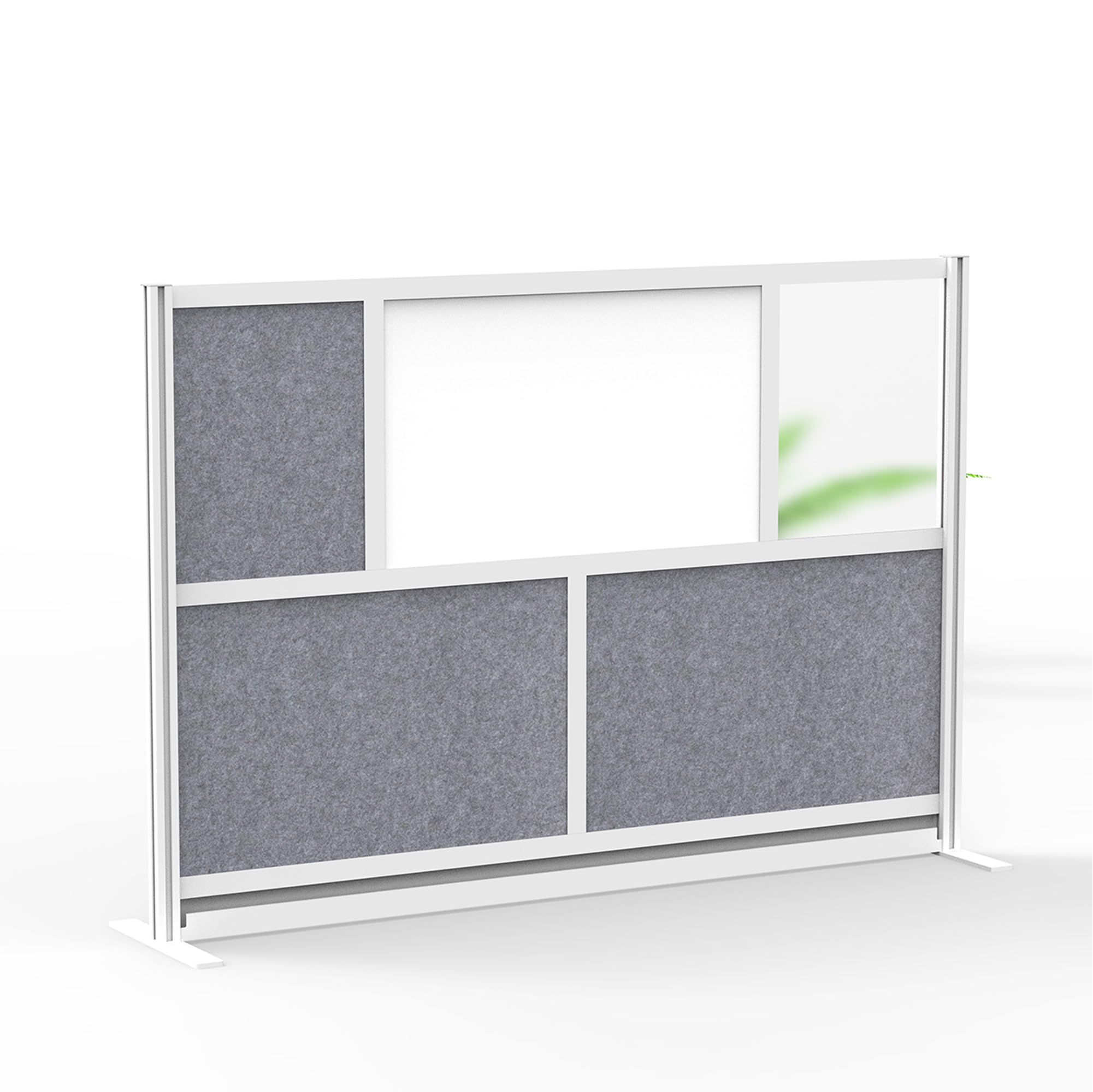 Workflow Modular Wall | Room Divider with Whiteboard, Sound Dampening, & Frosted Acrylic Panels | Expandable Office Partition for Privacy & Stability