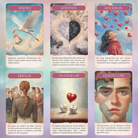 Kalbin Fısıltıları / Gerçek Aşkı Arayanlar Için 70 Adet Açıklamalı Aşk ve İlişki Tarot Kehanet Kartı