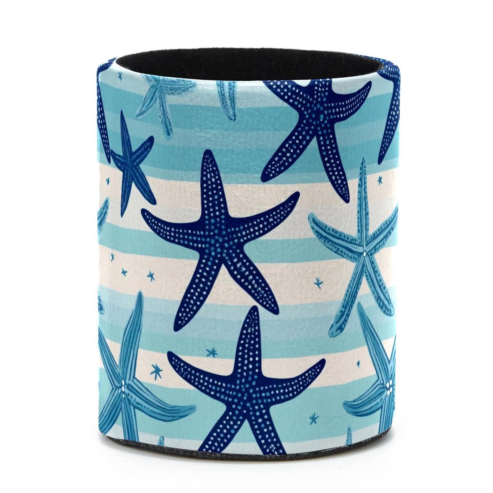 VAPOKF Round Pencil Holders for Desk, Starfish Pattern Pen Holders Pen Pot Makeup Brushes Storage Desktop Stationery Supplies Organiser for Home Office