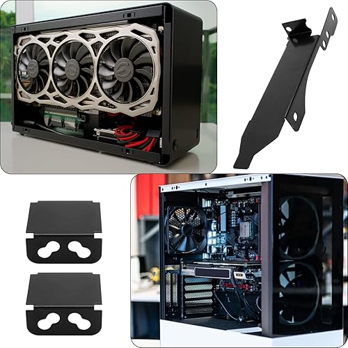 Miniatura 7 de Biaungdo Soporte de ranura PCI de 3 ranuras para ventiladores de 3.1 in3.5 in, soporte de radiador de computadora, soporte de montaje para tarjetas