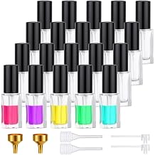 Segbeauty 20pcs 0.17oz Bulk Glass Travel Size Spray Bottle Empty, Mini Perfume Refillable Bottle with Black Cap, 5ml Fine Mist Cologne Atomizer with Perfume Refill Kit, Mini Liquid Atomizer Sprayer