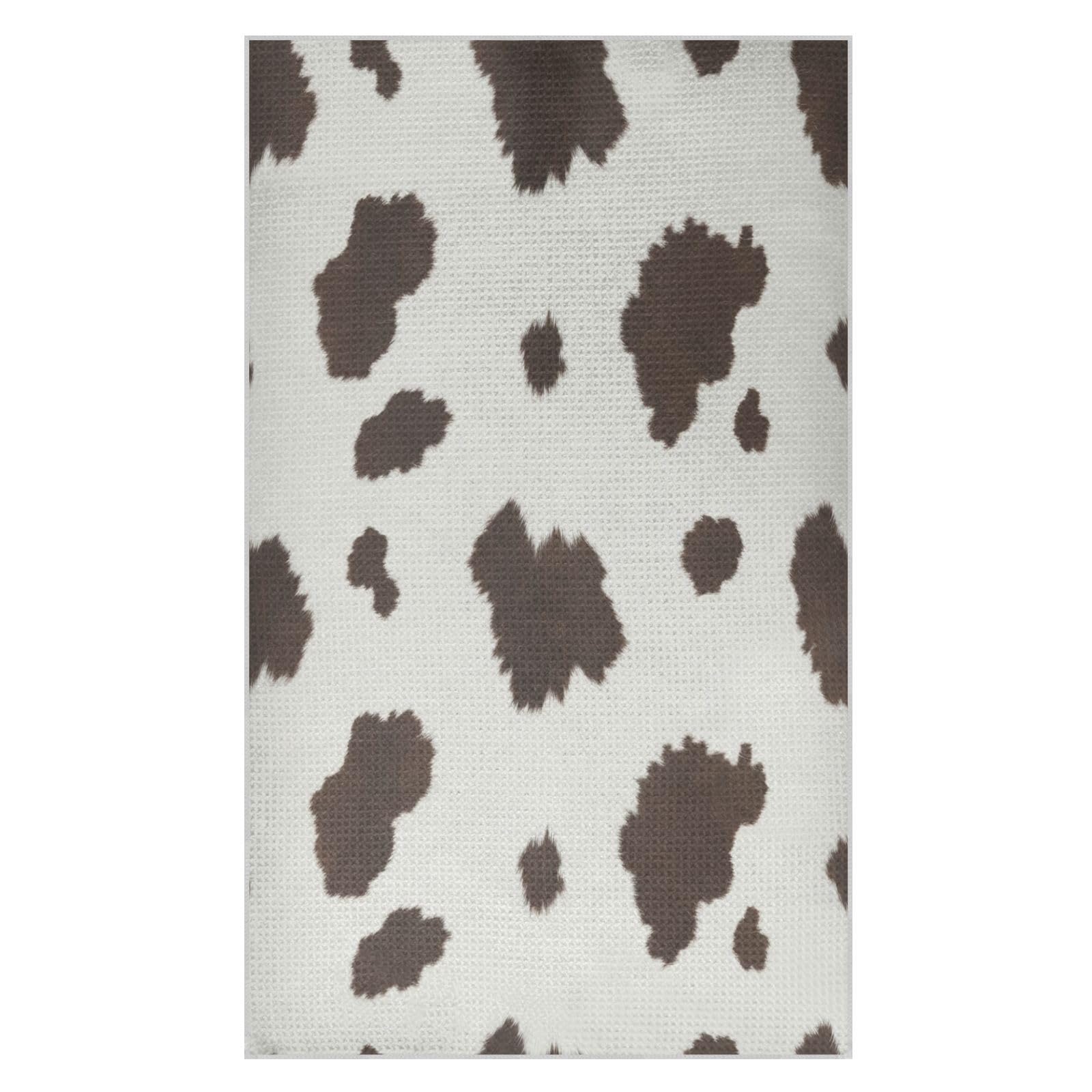 BURSTDDY Cow Print Kitchen Towels,Absorbent Dish Towels 1 Pack