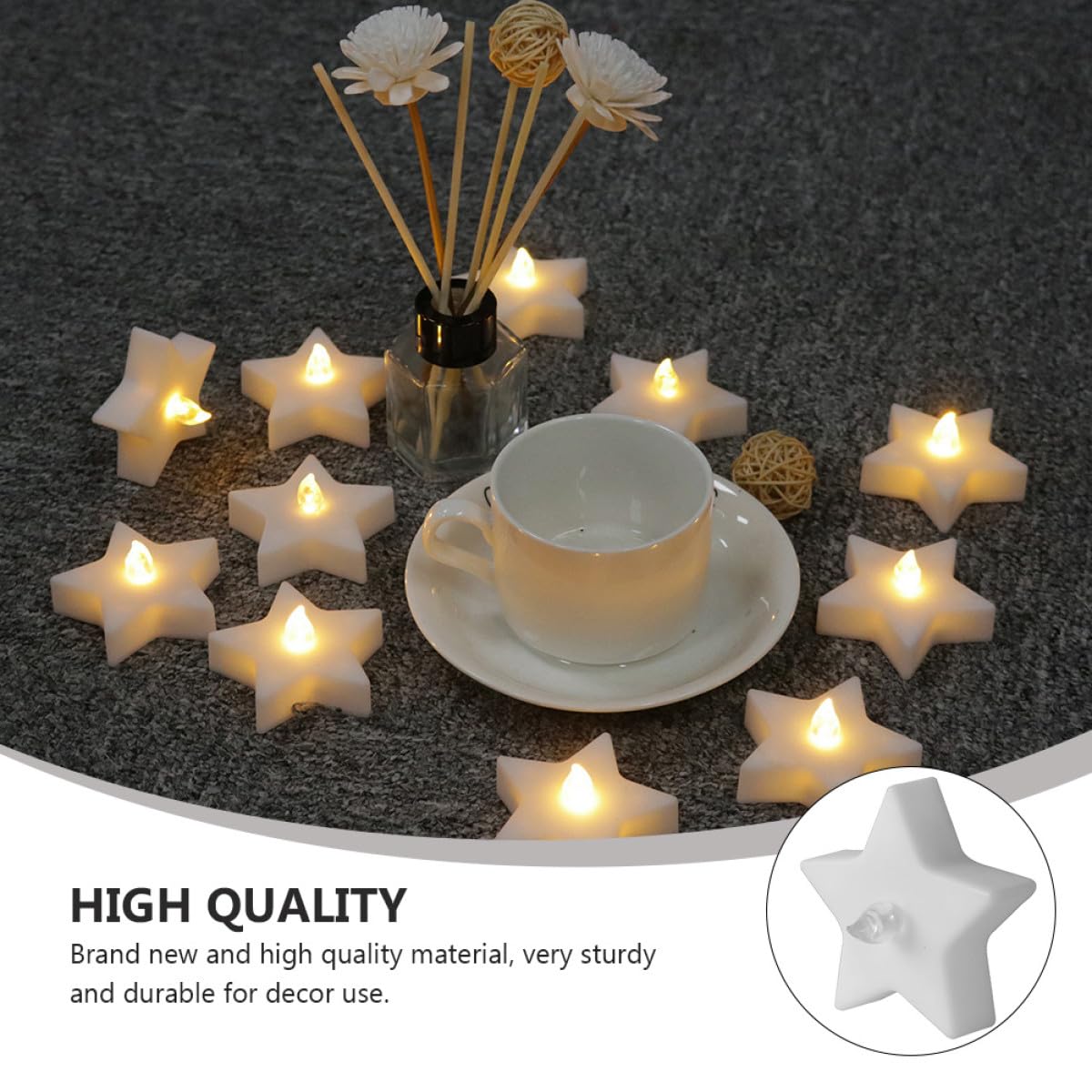 Baluue LED Kerzenlampe Stern, Flammenlos, Sicher, Geruchlos, Geschenkideen