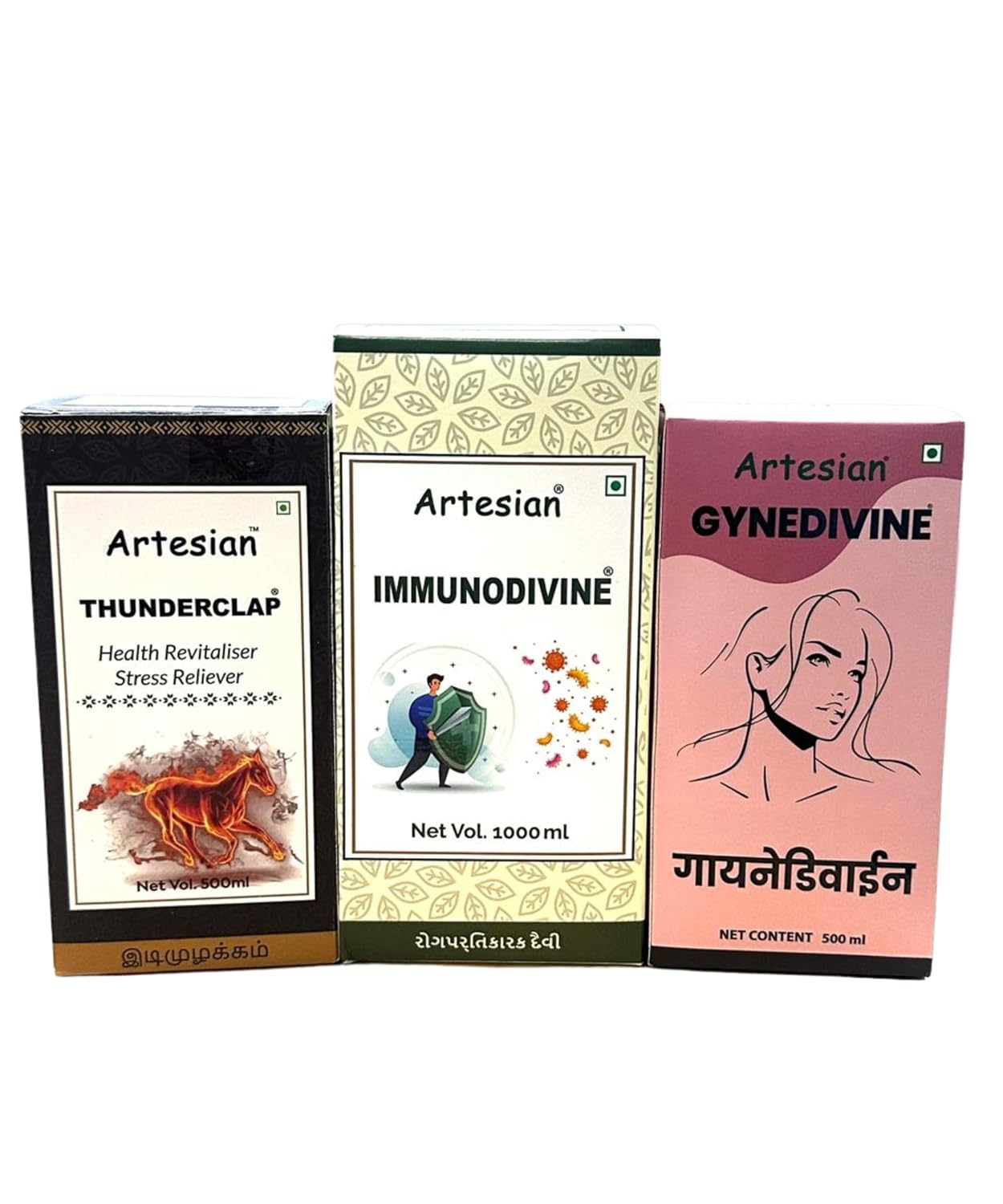 Artesian Thunderclap + Immunodivine + Gynedivine Combo | Ayurvedic Immunity Booster, Energy & Women Wellness Syrup | Stres... - Review, Price and Buying Guide