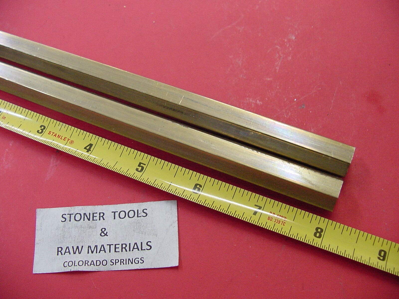 2 Pieces 1/2" C360 BRASS HEX BAR 8" long New Lathe Bar Stock .50" 1/2 Hard